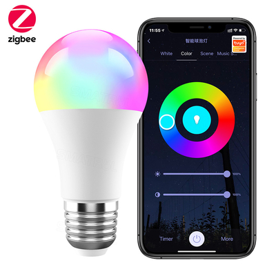 تويا زيغبي 10W مصباح ذكي E27 RGB مصباح LED التوقيت القابل للتخفيض ذكي Life APP التحكم الصوتي لـ جوجل بيت اليكسا