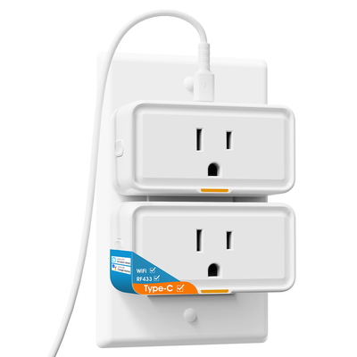 سوكيت تويا الذكي مع مراقبة الطاقة، و WiFi و RF433 وصلة، نوع C منفذ، تطبيق والتحكم الصوتي، متوافق مع أليكسا و جوجل بيت