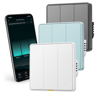 تويا WiFi RF433 ذكي Wall يُحوّل، 110-250V، لا يتطلب سلك محايد، التحكم الصوتي مع أليكسا، جوجل بيت، Tmall Genie، وخصائص توقيت التطبيق