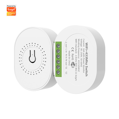 سعر جيد SMATRUL 16A جهاز مراقبة الطاقة الذكي Tuya WiFi و RF433 التبديل اللاسلكي المكون من 2 طرق يعمل مع Google Home و Alexa الانترنت